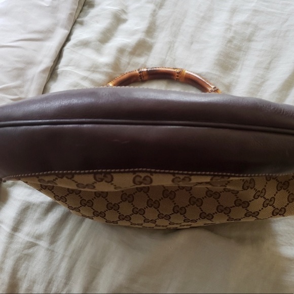 Authentic Gucci GG monogram hobo bag with bamboo handle - Picture 2 of 6